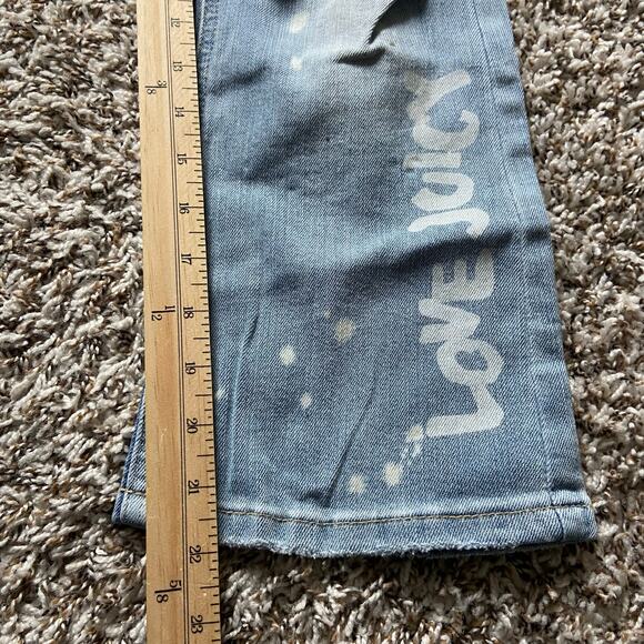 Juicy Couture Kids Mid Rise Cropped Kick Flare Jean Girls 12 Light Wash Denim - Picture 9 of 9